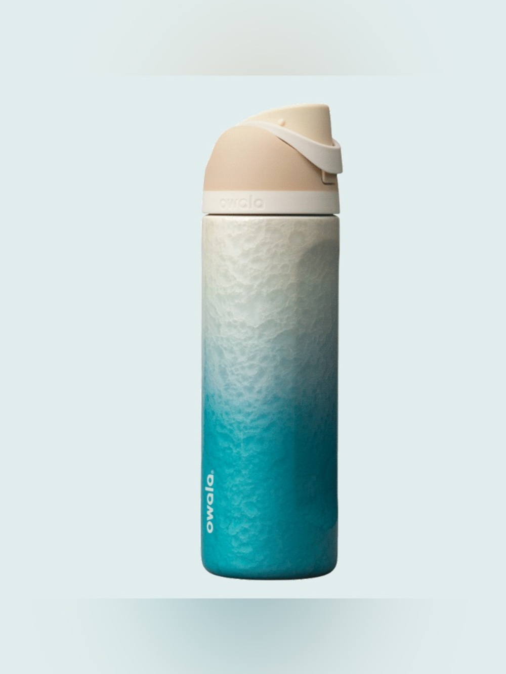 Rolling In 24oz FreeSip light Blue ocean wave beach Owala Freesip Tumbler 24 oz